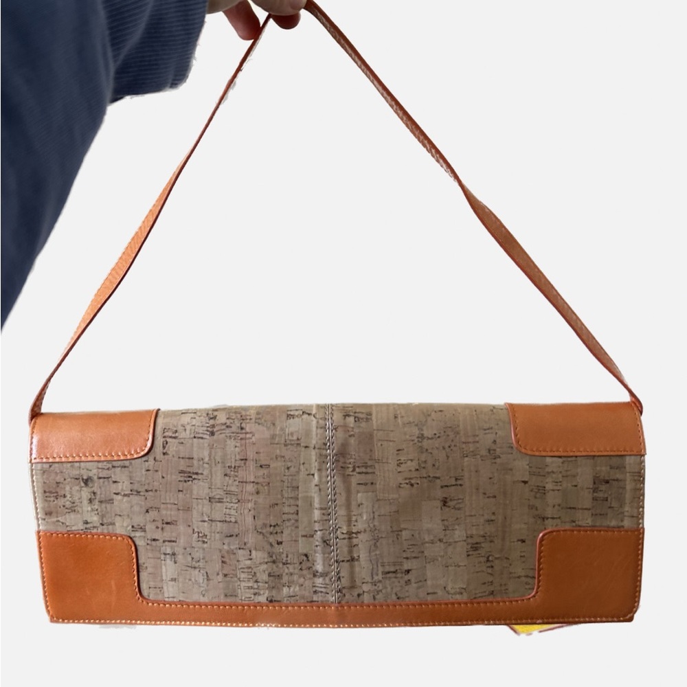 Stuart Weitzman Clutch/Shoulder Bag Orange & Cork